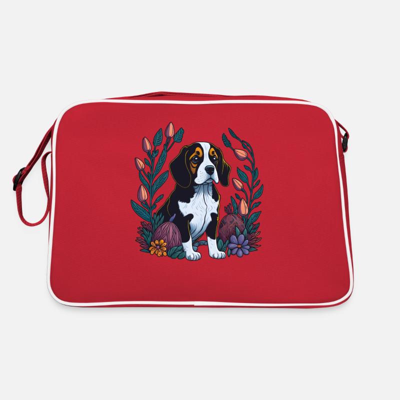Beau chien Beagle Pâques Printemps Beagle Sac Retro