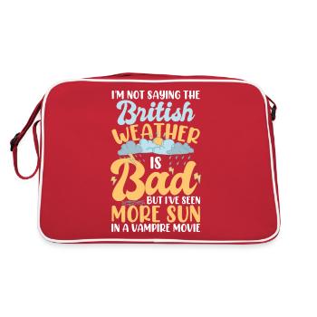 Drôle de météo britannique - Sac Retro - rouge/blanc - Dos