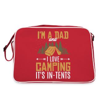 Camping Papa Witz Vatertag - Retro Tasche - Rot/Weiß - Hinten
