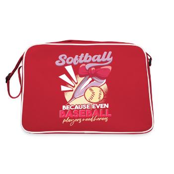 Softball Player Joke - Retro Bag - red/white - Back