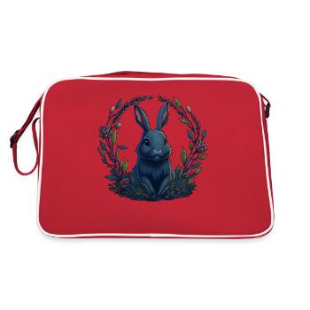 Lapin avec œufs de Pâques & fleurs de printemps - Sac Retro - rouge/blanc - Dos