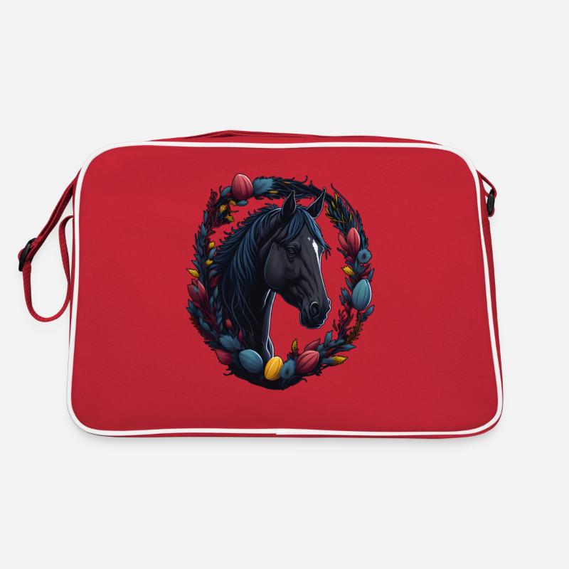 Équitation avec cheval doux à Pâques & printemps Sac Retro