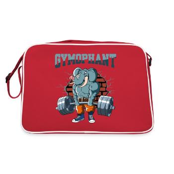Fitnesstraining Pumpen Elefant Kreuzheben Fitness - Retro Tasche - Rot/Weiß - Hinten