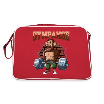 Fitnesstraining Pumpen Gympanse Kreuzheben Fitness - Retro Tasche - Rot/Weiß - Hinten