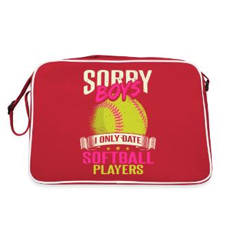 Je ne sors qu’avec des joueurs de softball - Sac Retro - rouge/blanc - Dos