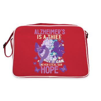 Alzheimer's Is A Thief - Retro Bag - red/white - Back