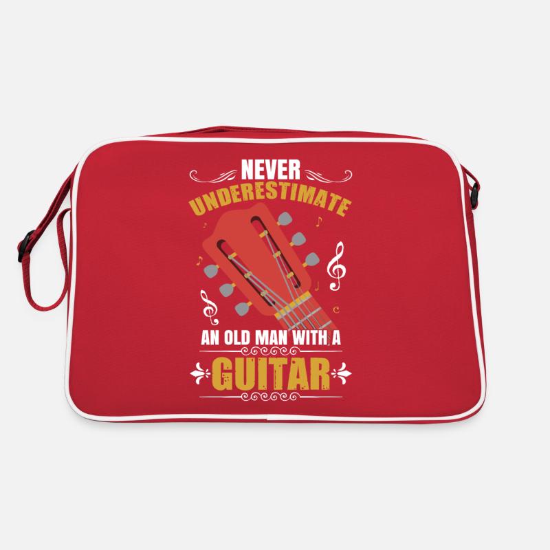 Never Underestimate An Old Man With A Guitar - Retro Bag - red/white