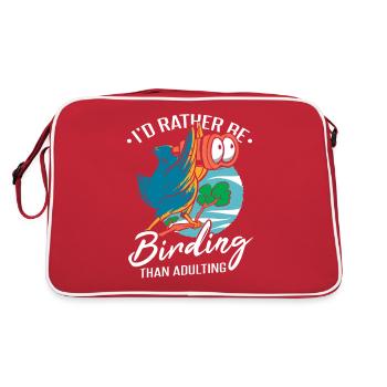 Je préfère observer les oiseaux - Sac Retro - rouge/blanc - Dos
