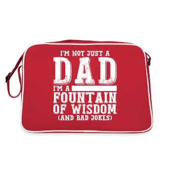 Papa Vatertag Papa Witze - Retro Tasche - Rot/Weiß - Hinten