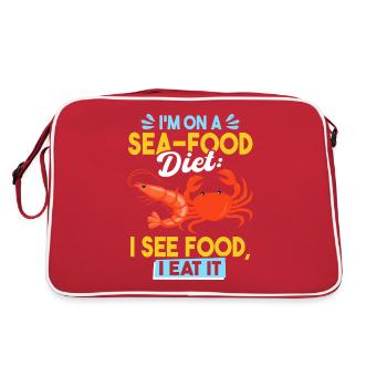 Papa plaisante sur les fruits de mer Croisière amusante - Sac Retro - rouge/blanc - Dos