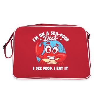 Je suis sur un régime de fruits de mer drôle papa blagues croisière - Sac Retro - rouge/blanc - Dos