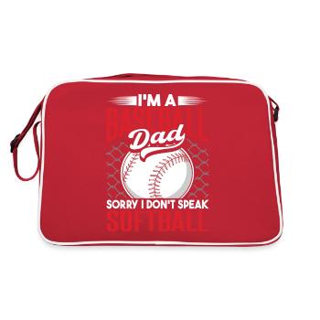 Je suis un père de baseball, je ne parle pas softball - Sac Retro - rouge/blanc - Dos