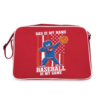 Papa est mon nom Le baseball est mon jeu - Sac Retro - rouge/blanc - Dos