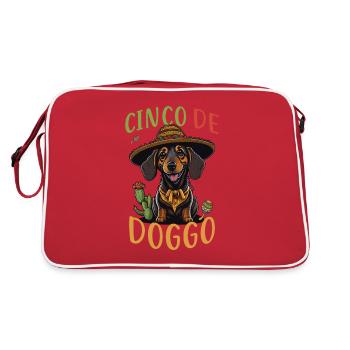 Dachshund Cinco de Mayo Cinco de Doggo - Retro Bag - red/white - Back