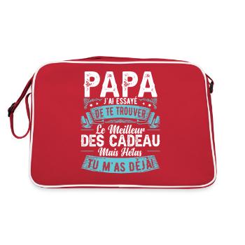 Drôle Fête Des Pères Papa Anniversaire - Sac Retro - rouge/blanc - Dos