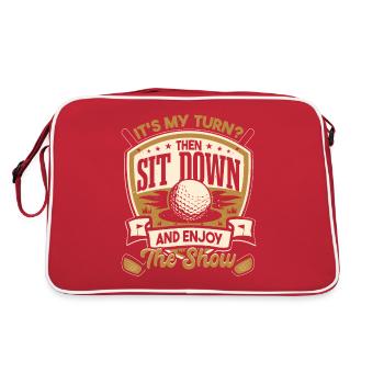 Funny Golf Dad Golfing Gift - Retro Bag - red/white - Back