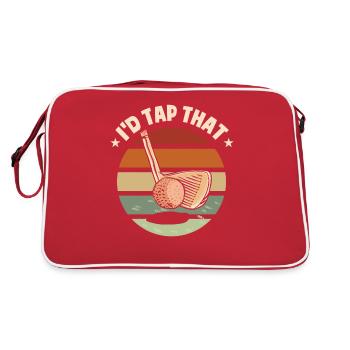 I'd Tip That | Funny Golfing Golf Dad - Retro Bag - red/white - Back