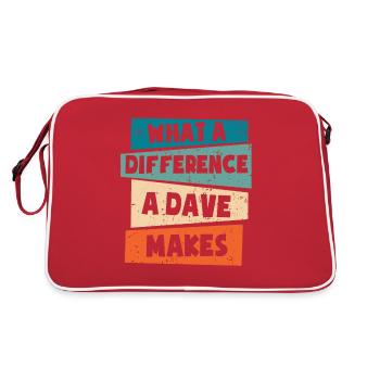 What A Difference A Dave Makes - Retro Bag - red/white - Back