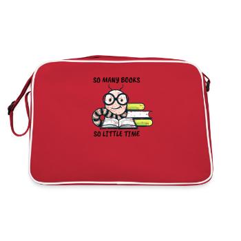 Rat de bibliothèque Ver de terre avec le dicton : Tant de - Sac Retro - rouge/blanc - Dos