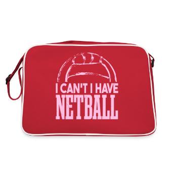 I Can't I Have Netball - Retro Bag - red/white - Back