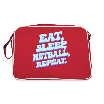 Funny Netball Lover - Retro Bag - red/white - Back