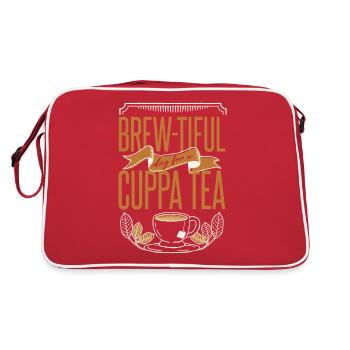Lustiges Tee-Wortspiel - Retro Tasche - Rot/Weiß - Hinten