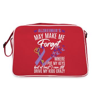 Alzheimer Demenz Lila Band - Retro Tasche - Rot/Weiß - Hinten