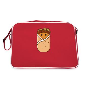 Döner Kebap Wrap Jufka Falaffel Design Kawaii - Sac Retro - rouge/blanc - Dos