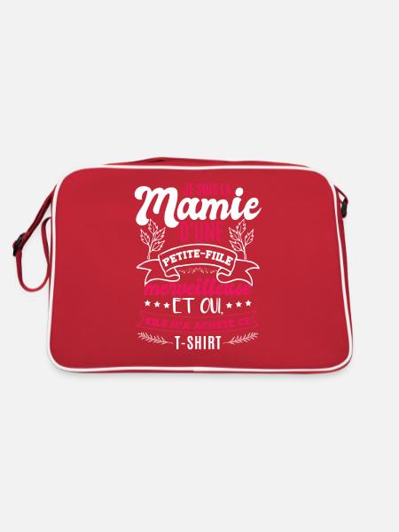 Drôle Petite Fille Grand Mère Fête Des Mères - Sac Retro - rouge/blanc - Dos