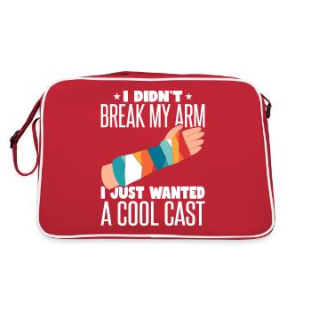Ich habe mir nicht den Arm gebrochen, ich wollte nur einen coolen Gips - Retro Tasche - Rot/Weiß - Hinten