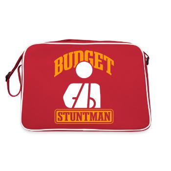 Lustiger Stuntman-Witz mit gebrochenem Arm - Retro Tasche - Rot/Weiß - Hinten