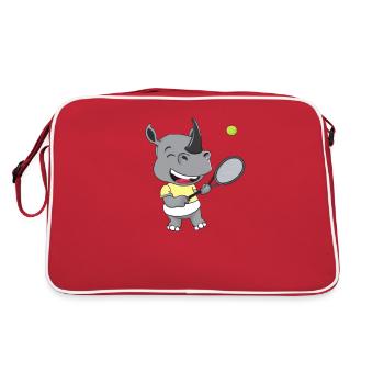 Le joueur de tennis Rhinoceros rit - Sac Retro - rouge/blanc - Dos
