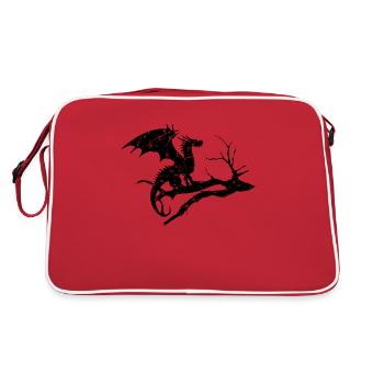 Dragon Design Silhouette Dead Tree - Retro Bag - red/white - Back