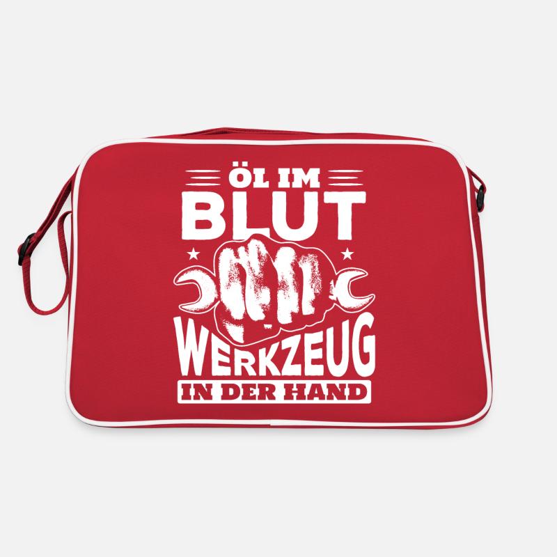 Öl Im Blut Werkzeug In Der Hand Retro Tasche