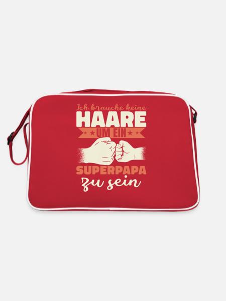 Superpapa - Retro Tasche - Rot/Weiß - Hinten