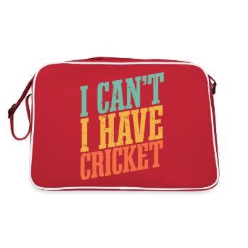 Ich kann kein Cricket haben - Retro Tasche - Rot/Weiß - Hinten