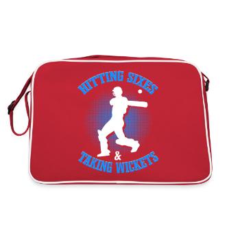 Hitting Sixes & Taking Wickets | Cricket - Retro Bag - red/white - Back