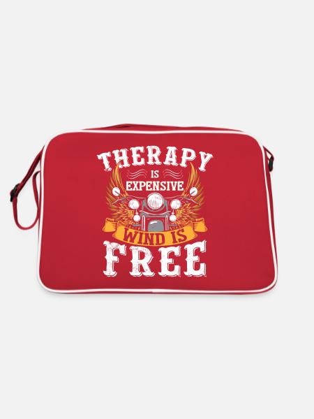 Motorcycle Rider Biker - Retro Bag - red/white - Back