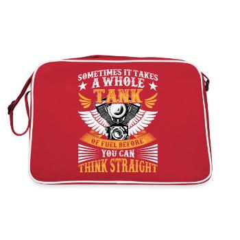 Motorcycle Lover Rider Bike Biker - Retro Bag - red/white - Back