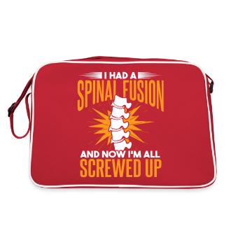 J’ai eu une fusion vertébrale - Sac Retro - rouge/blanc - Dos