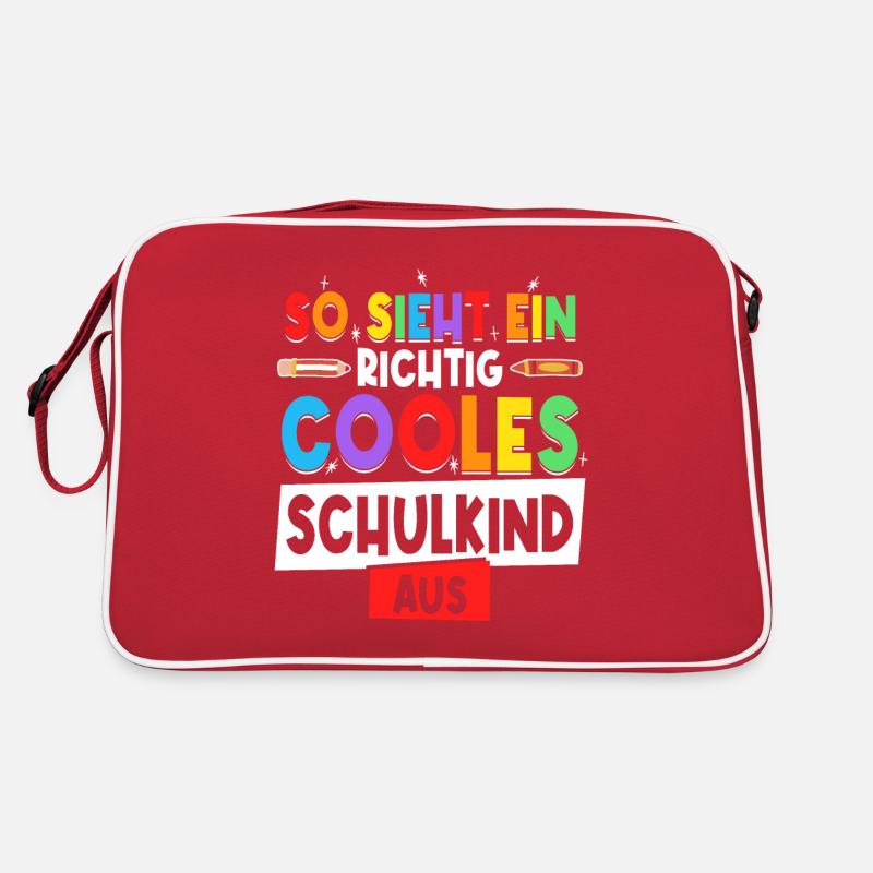 Schulkind Einschulung Erstklässler - Retro Tasche - Rot/Weiß