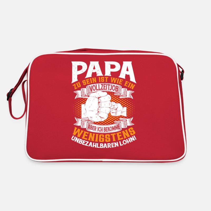Papa zu sein ist wie ein Vollzeitjob Retro Tasche