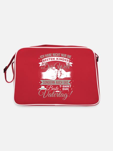 Das Beste T-Shirt Zum Vatertag - Retro Tasche - Rot/Weiß - Hinten