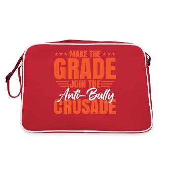 Anti-Mobbing-Bewusstsein am Tag der Einheit - Retro Tasche - Rot/Weiß - Hinten