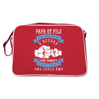 Humour Papa Et Fils Fête Des Pères - Sac Retro - rouge/blanc - Dos