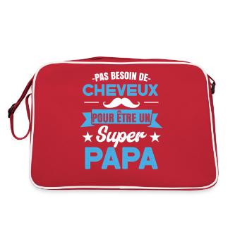 Papa drôle de dicton fête des pères - Sac Retro - rouge/blanc - Dos