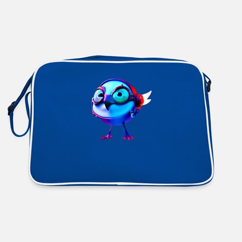 Mignon Chick Poulet Poule Robot Cyborg Bleu Sac Retro