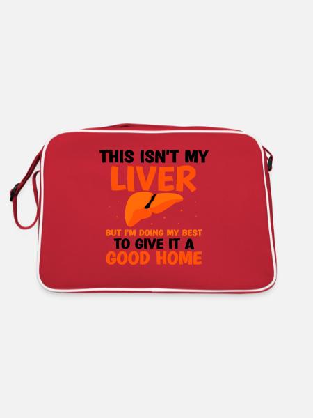 I'm doing my best to give it a good home - Retro Tasche - Rot/Weiß - Hinten