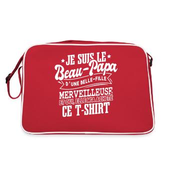 Je Suis Le Beau Papa Fête Des Pères - Sac Retro - rouge/blanc - Dos