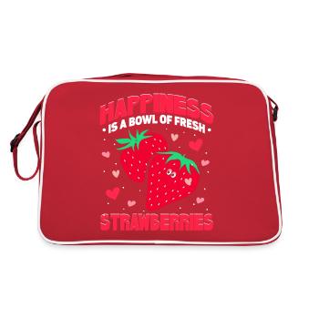 Le bonheur est un bol de fraises fraîches - Sac Retro - rouge/blanc - Dos
